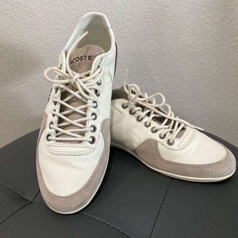 Lacoste Shoes size 8 White and Green